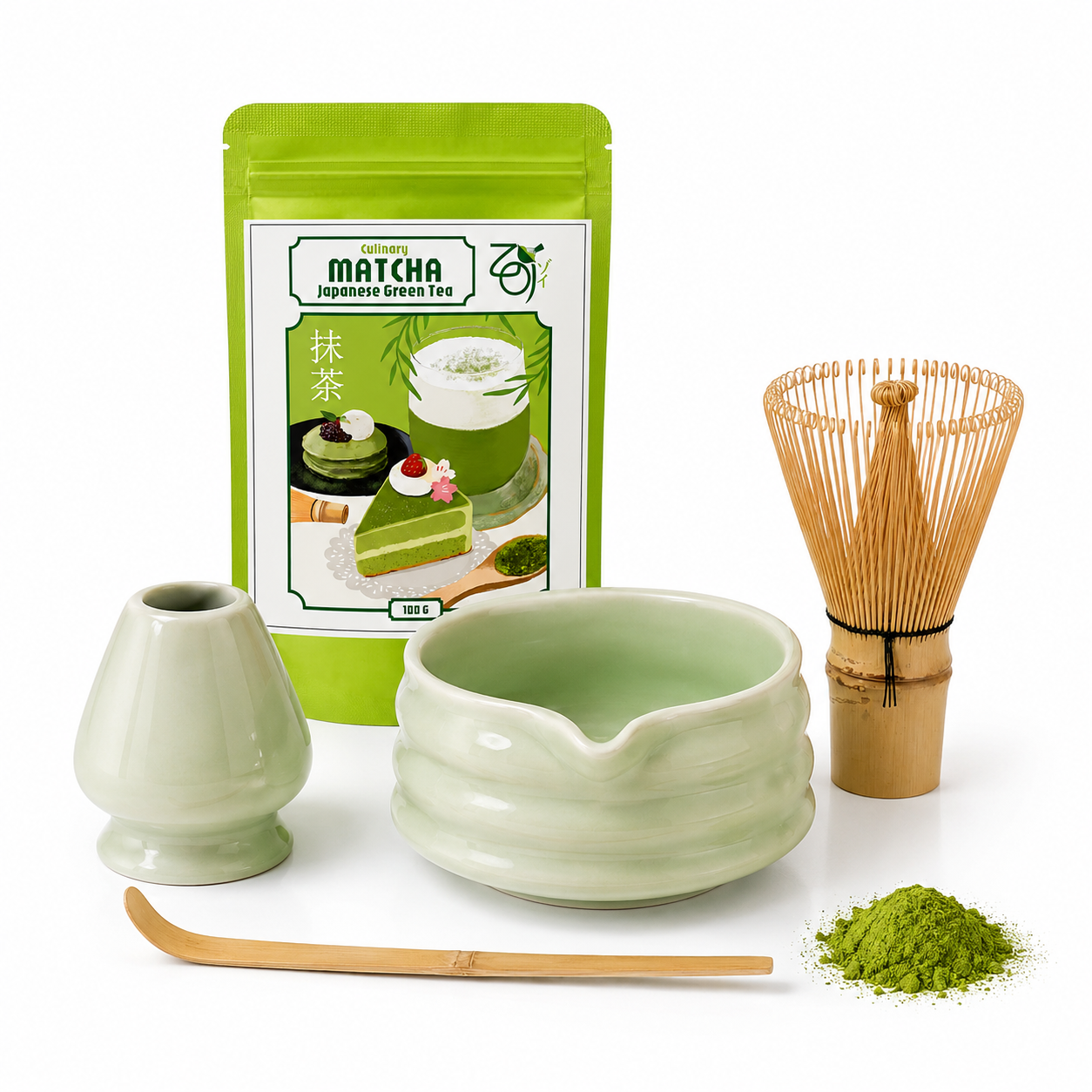 Sakura Matcha Set aus Keramik – mit kulinarischem Matcha